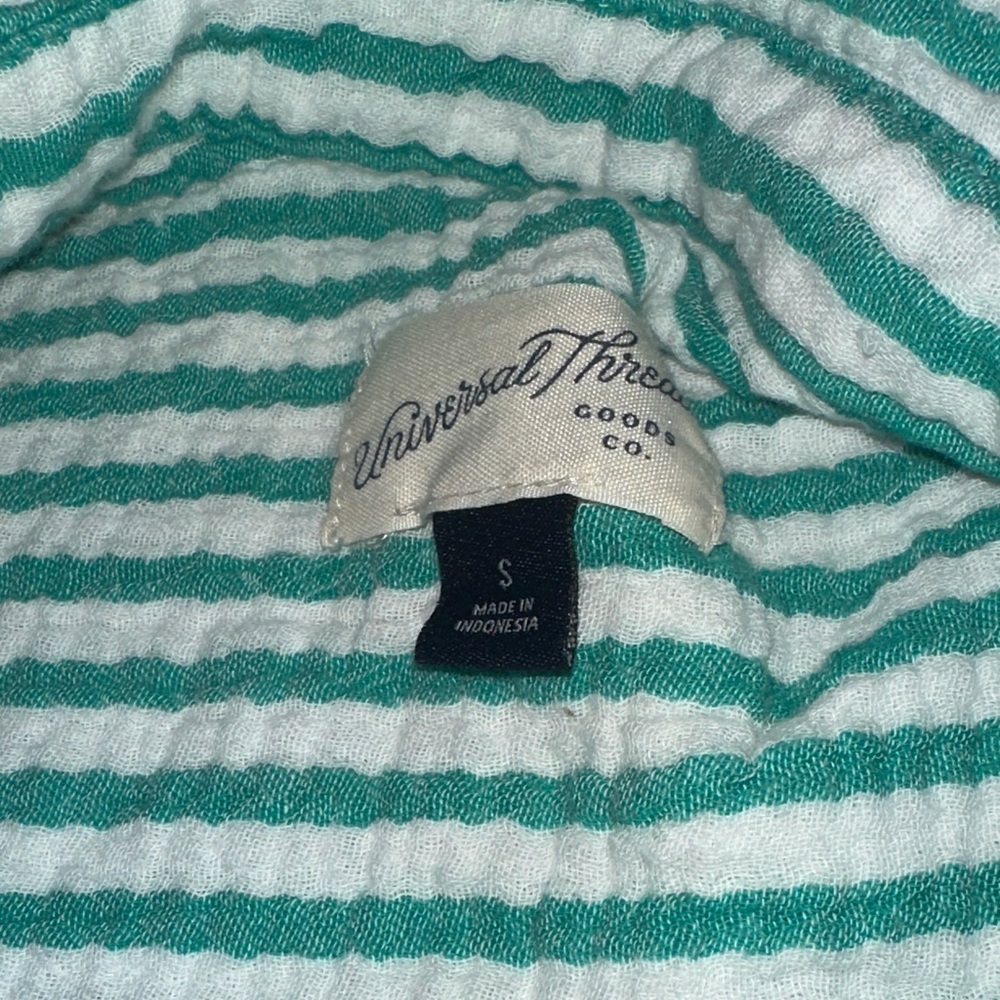 Universal Thread Teal And White Striped Cover Up - image 2